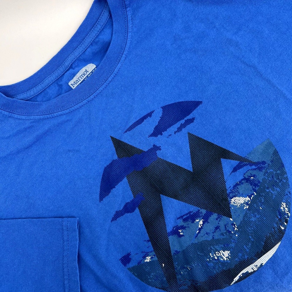 MARMOT Men's XL Blue Mountain Graphic Print Short-Sleeve Organic Cotton T-Shirt